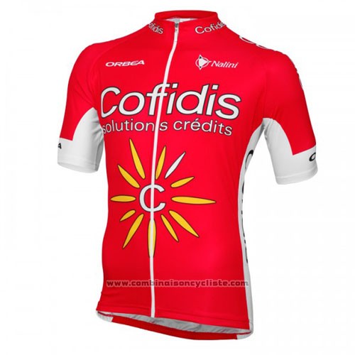 2016 Maillot Cyclisme Cofidis Rouge et Blanc Manches Courtes et Cuissard